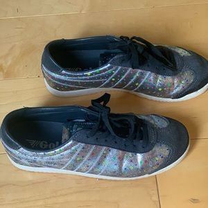 Gola (women’s) silver metallic sneakers with multicolor dots